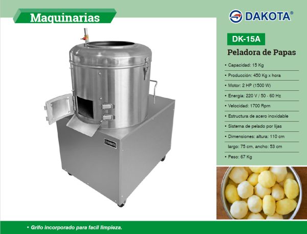 PELADORA DE PAPA 15KG DAKOTA MOD: DK-15A - Imagen 2