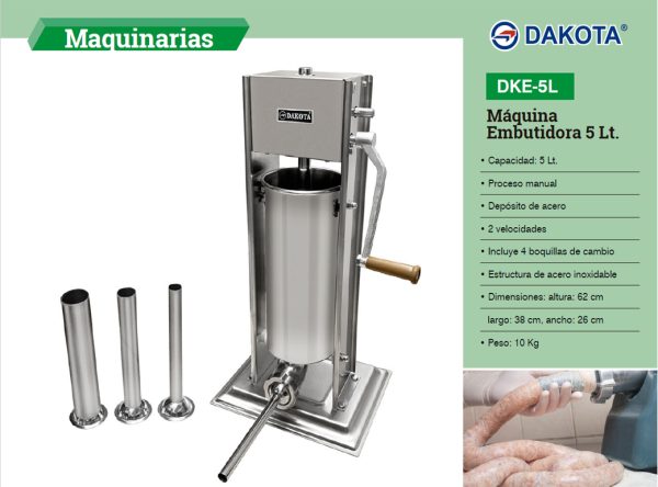 EMBUTIDORA MANUAL 5 LITROS DAKOTA MOD: DKE-5L - Imagen 2