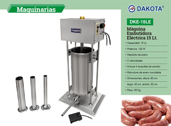 EMBUTIDORA ELECTRICA 15 LITROS DAKOTA MOD: DKE-15LE - Imagen 2