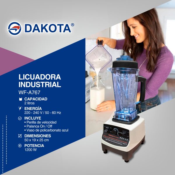 LICUADORA INDUSTRIAL 2 LTS DAKOTA MOD: WF-A767 - Imagen 3
