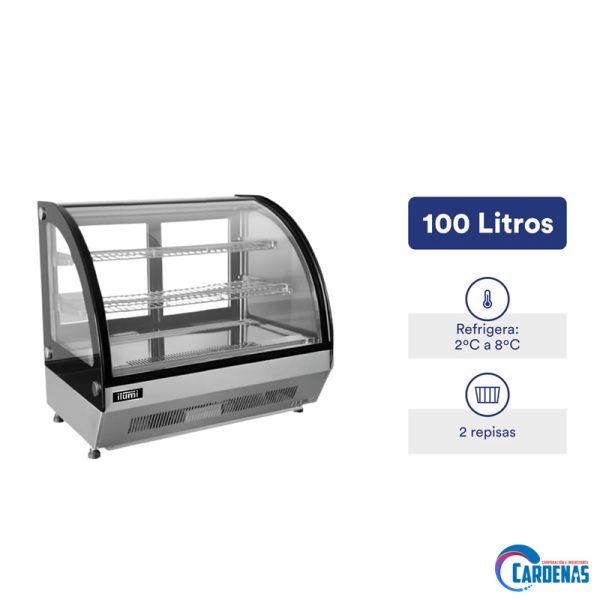 VITRINA REFRIGERADA DE MESA ILUMI DE 100 LTS MOD VRD-75CT - Imagen 2