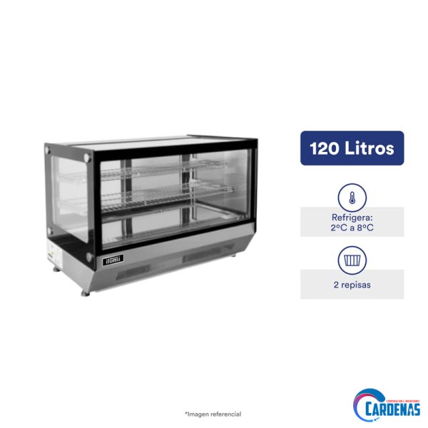VITRINA REFRIGERADA DE MESA ILUMI DE 120 LTS MOD VRF-75CT - Imagen 2