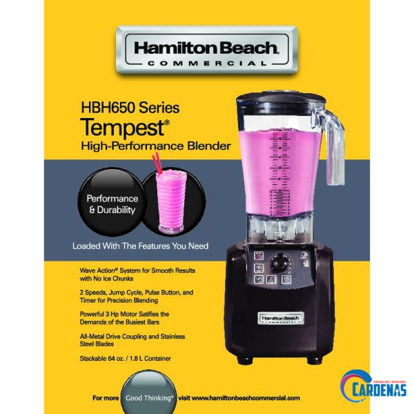 LICUADORA HAMILTON BEACH TEMPEST® MOD: HBH650-CE - Imagen 3