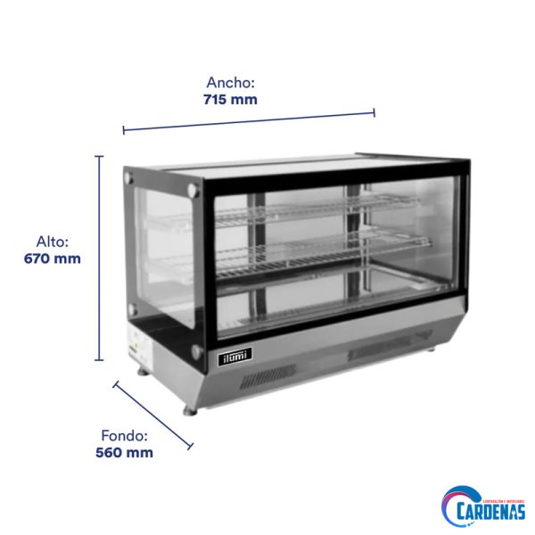 VITRINA REFRIGERADA DE MESA ILUMI DE 120 LTS MOD VRF-75CT - Imagen 3