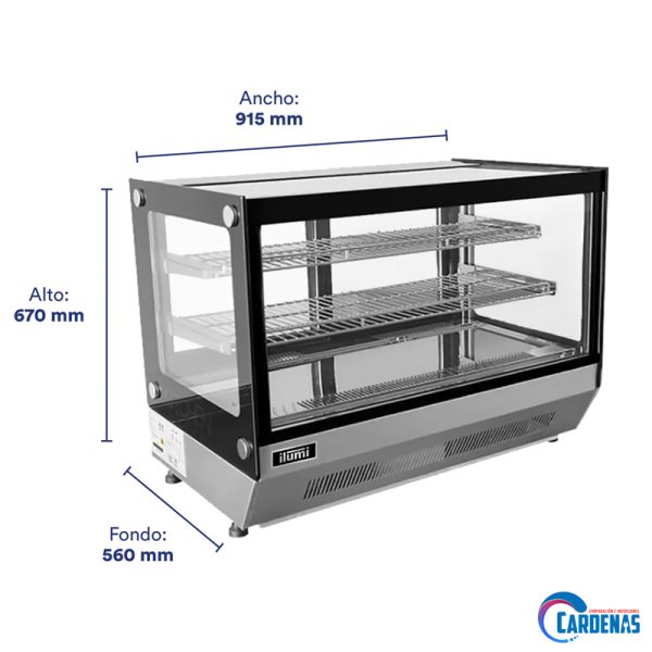 VITRINA REFRIGERADA DE MESA ILUMI DE 160 LTS MOD VRF-90CT - Imagen 3