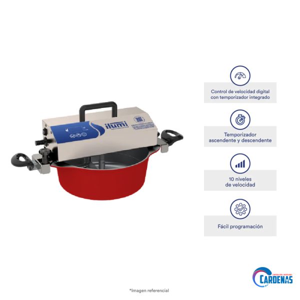 OLLA MEZCLADORA ROJA DE 5 LITROS ILUMI MOD: OMR-5L - Imagen 2