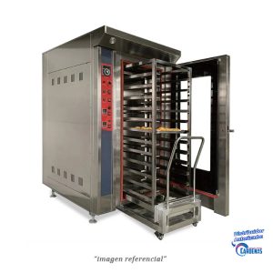 HORNO INDUSTRIAL CONVECTOR A GAS CON 12 BANDEJAS Y TROLLEY ILUMI MOD HC-12000T