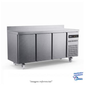 MESA REFRIGERADA DE CONSERVACIÓN DE 3 PUERTAS DE 420 LTS ILUMI MOD MG-3SD-PRO